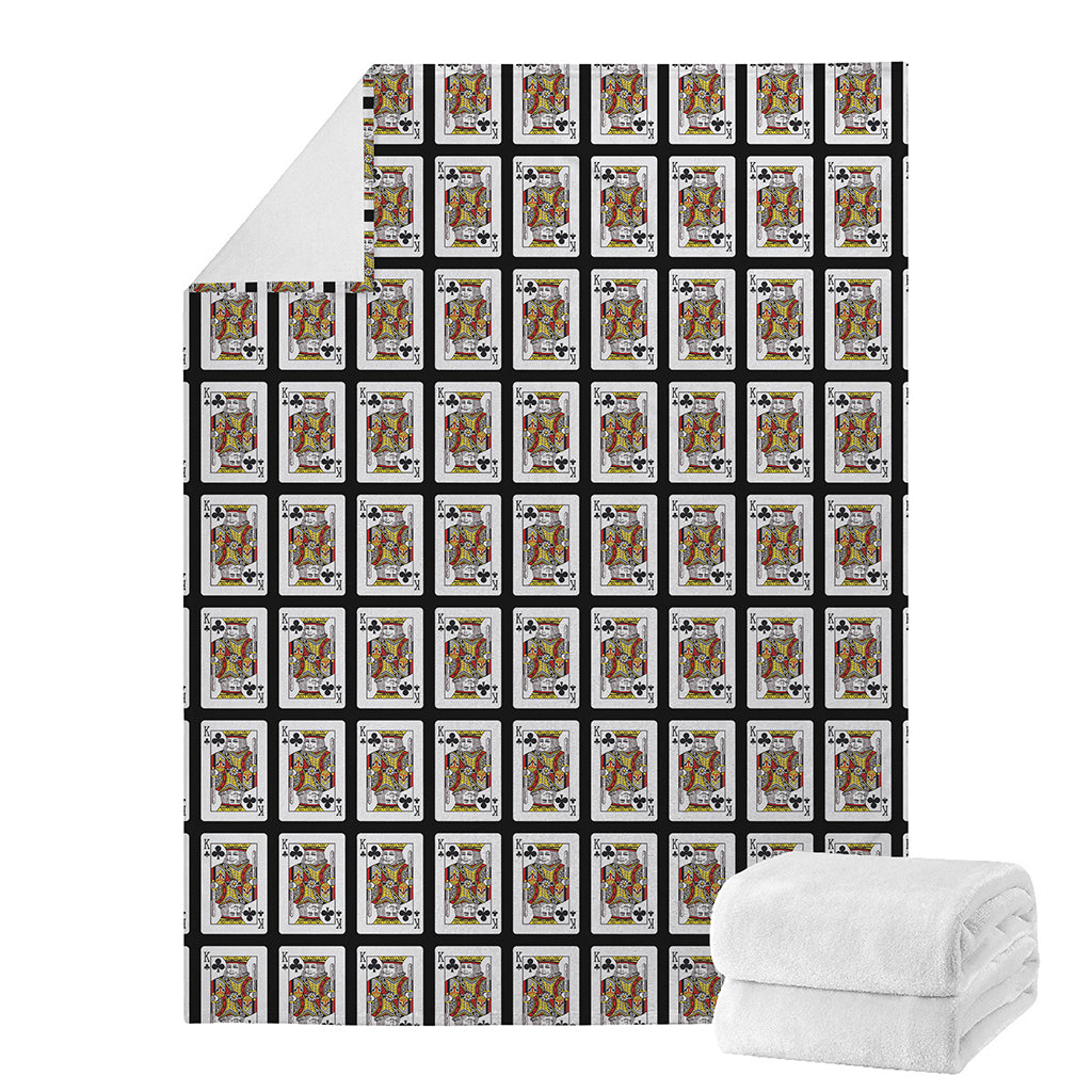 King Of Clubs Playing Card Pattern Print Blanket