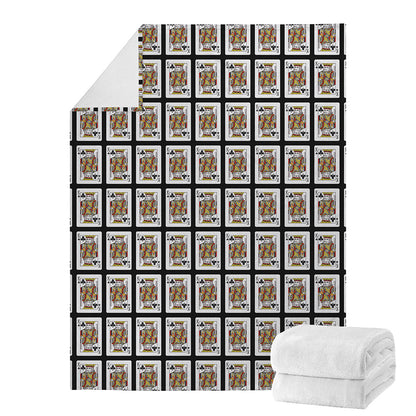 King Of Clubs Playing Card Pattern Print Blanket