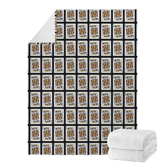 King Of Clubs Playing Card Pattern Print Blanket