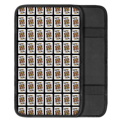 King Of Clubs Playing Card Pattern Print Car Center Console Cover
