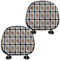 King Of Clubs Playing Card Pattern Print Car Headrest Covers