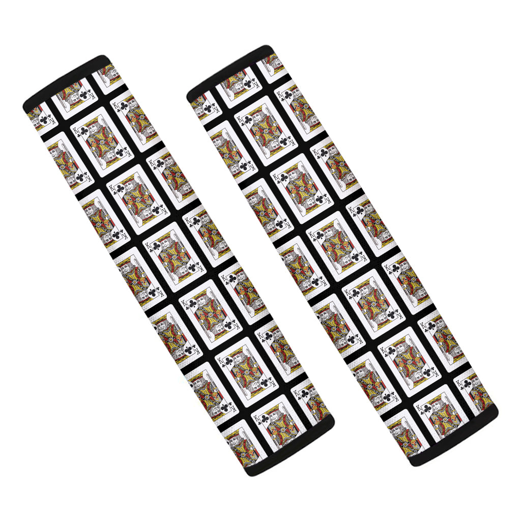 King Of Clubs Playing Card Pattern Print Car Seat Belt Covers