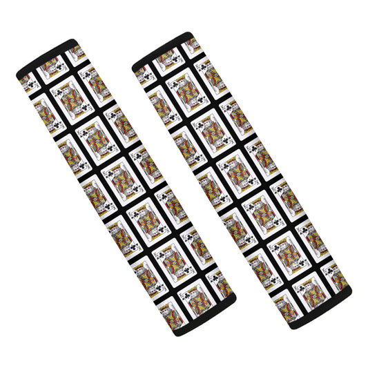 King Of Clubs Playing Card Pattern Print Car Seat Belt Covers