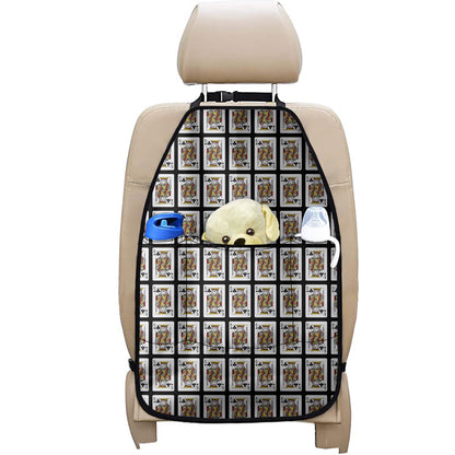 King Of Clubs Playing Card Pattern Print Car Seat Organizers
