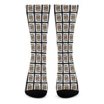 King Of Clubs Playing Card Pattern Print Crew Socks