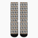 King Of Clubs Playing Card Pattern Print Crew Socks