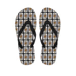 King Of Clubs Playing Card Pattern Print Flip Flops