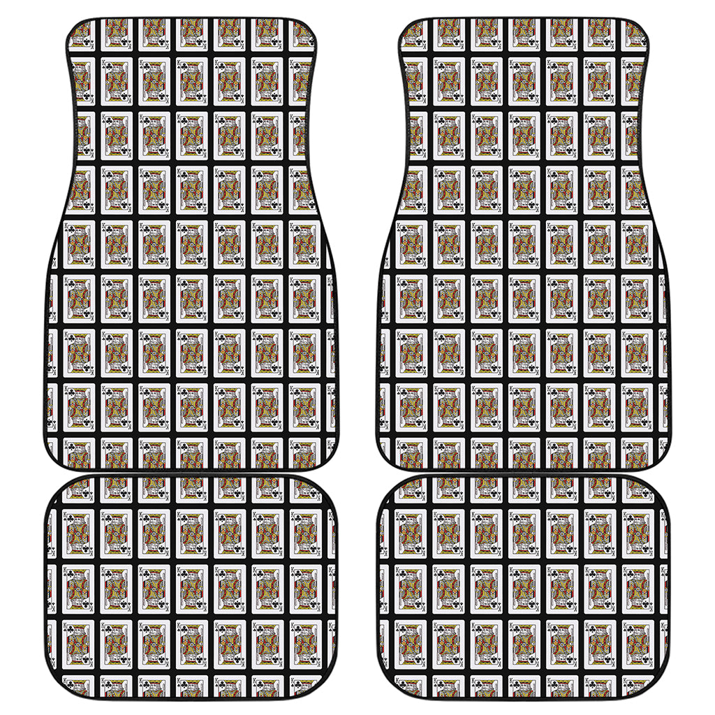 King Of Clubs Playing Card Pattern Print Front and Back Car Floor Mats