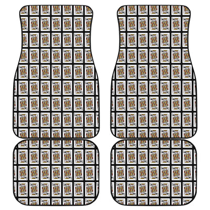 King Of Clubs Playing Card Pattern Print Front and Back Car Floor Mats