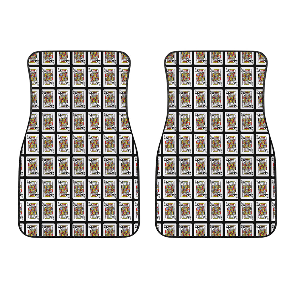 King Of Clubs Playing Card Pattern Print Front Car Floor Mats