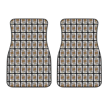 King Of Clubs Playing Card Pattern Print Front Car Floor Mats
