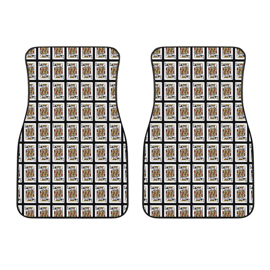 King Of Clubs Playing Card Pattern Print Front Car Floor Mats