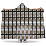 King Of Clubs Playing Card Pattern Print Hooded Blanket