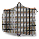 King Of Clubs Playing Card Pattern Print Hooded Blanket