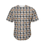 King Of Clubs Playing Card Pattern Print Men's Baseball Jersey