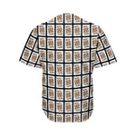 King Of Clubs Playing Card Pattern Print Men's Baseball Jersey
