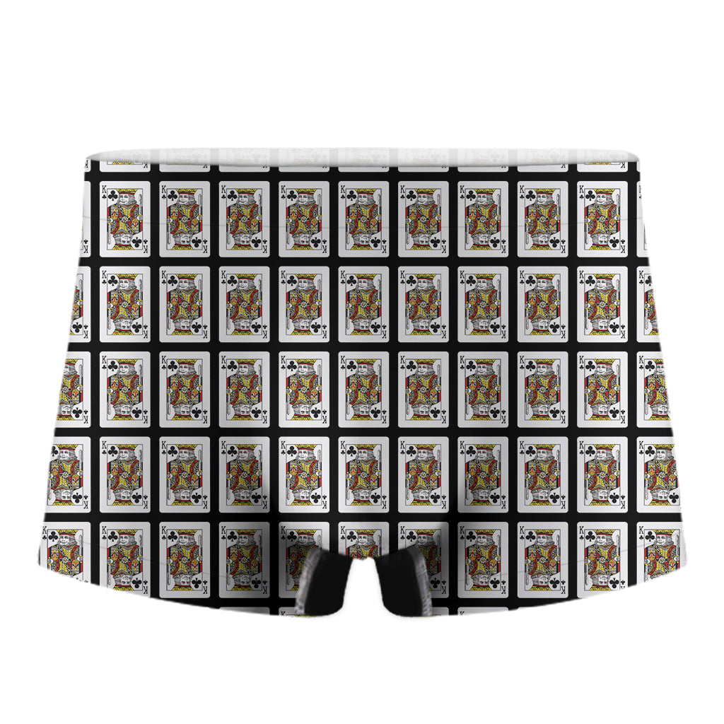 King Of Clubs Playing Card Pattern Print Men's Boxer Briefs