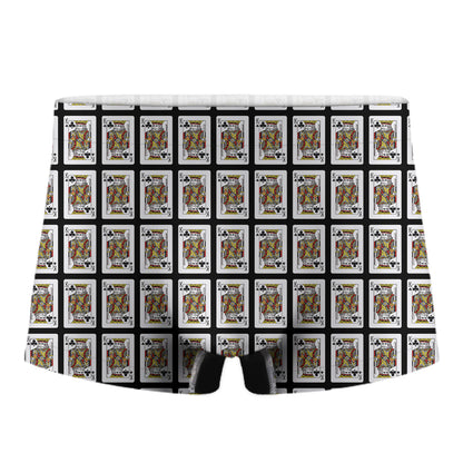 King Of Clubs Playing Card Pattern Print Men's Boxer Briefs