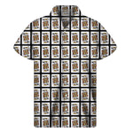 King Of Clubs Playing Card Pattern Print Men's Short Sleeve Shirt