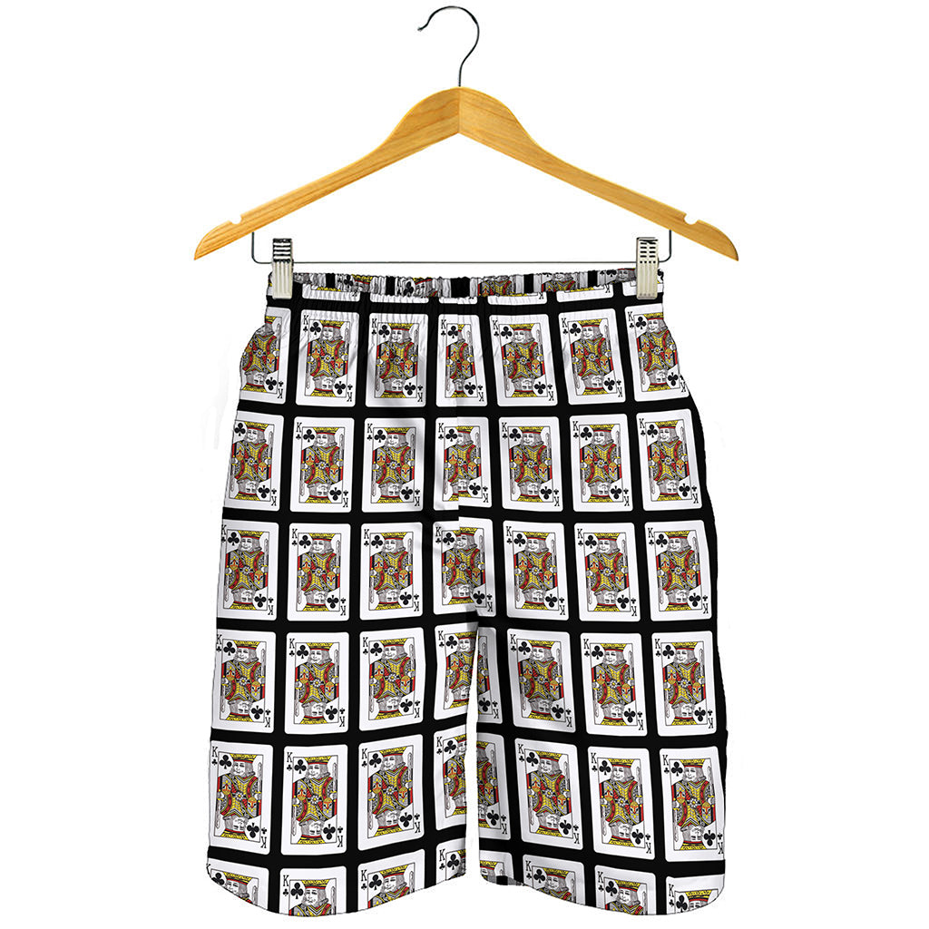 King Of Clubs Playing Card Pattern Print Men's Shorts