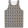 King Of Clubs Playing Card Pattern Print Men's Tank Top