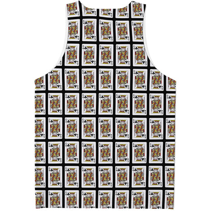 King Of Clubs Playing Card Pattern Print Men's Tank Top