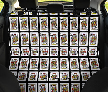 King Of Clubs Playing Card Pattern Print Pet Car Back Seat Cover