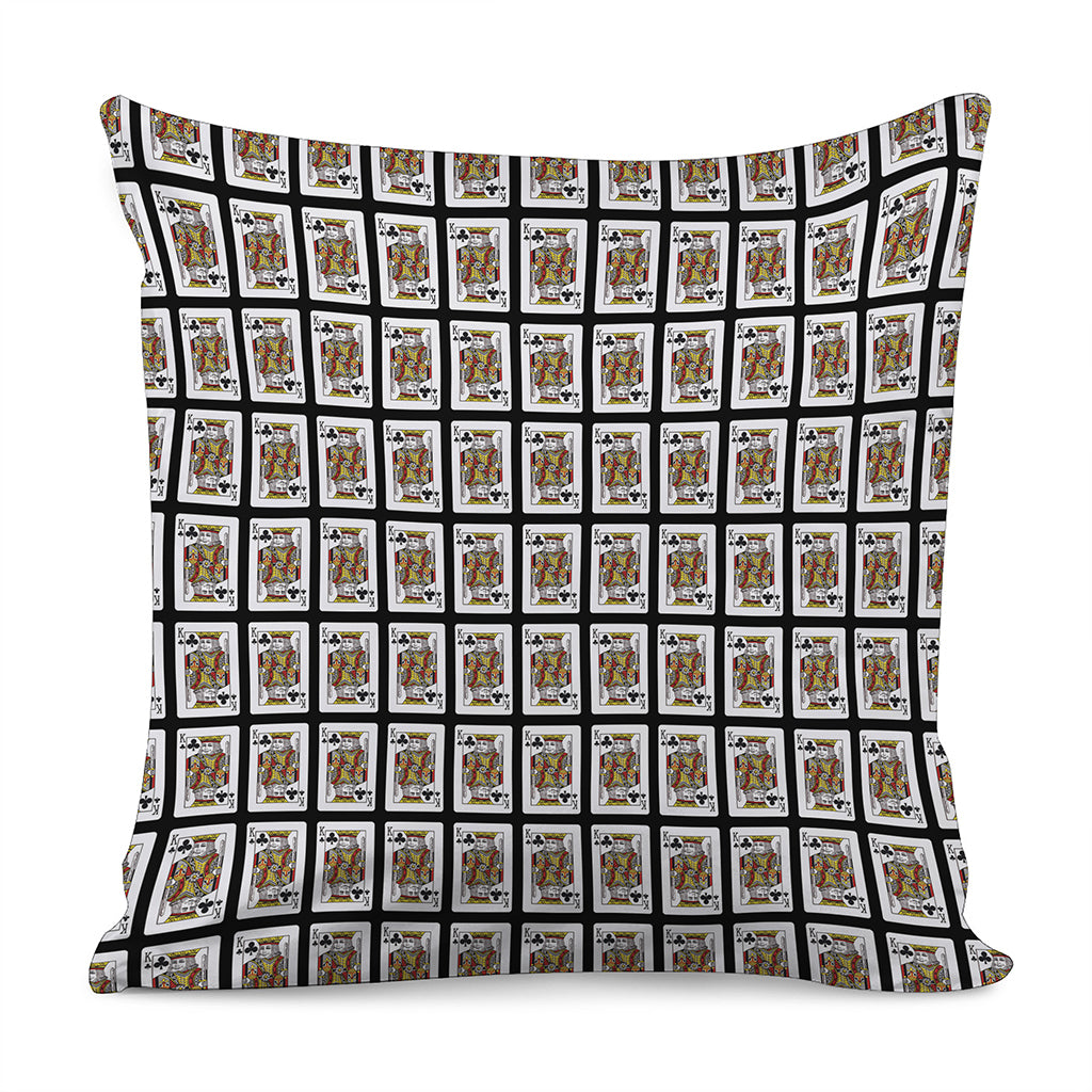 King Of Clubs Playing Card Pattern Print Pillow Cover