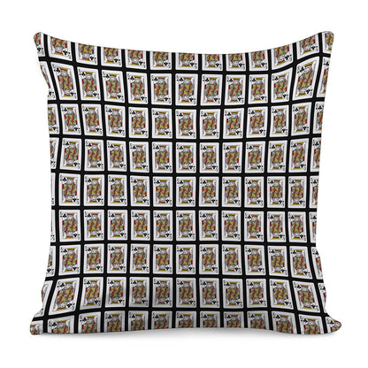 King Of Clubs Playing Card Pattern Print Pillow Cover