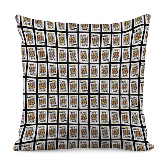 King Of Clubs Playing Card Pattern Print Pillow Cover