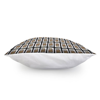King Of Clubs Playing Card Pattern Print Pillow Cover