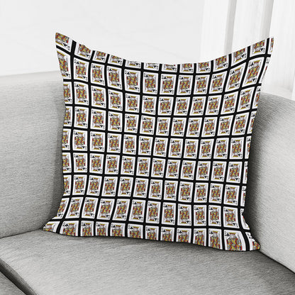 King Of Clubs Playing Card Pattern Print Pillow Cover