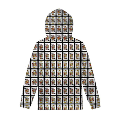 King Of Clubs Playing Card Pattern Print Pullover Hoodie