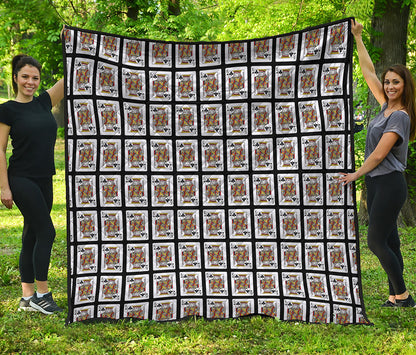 King Of Clubs Playing Card Pattern Print Quilt