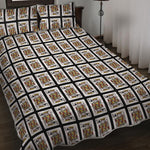 King Of Clubs Playing Card Pattern Print Quilt Bed Set