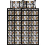 King Of Clubs Playing Card Pattern Print Quilt Bed Set