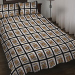 King Of Clubs Playing Card Pattern Print Quilt Bed Set