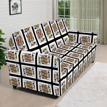 King Of Clubs Playing Card Pattern Print Sofa Cover