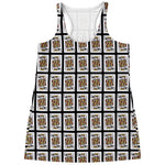 King Of Clubs Playing Card Pattern Print Women's Racerback Tank Top