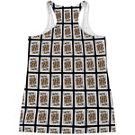 King Of Clubs Playing Card Pattern Print Women's Racerback Tank Top