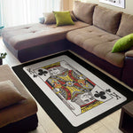 King Of Clubs Playing Card Print Area Rug