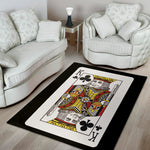 King Of Clubs Playing Card Print Area Rug