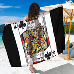 King Of Clubs Playing Card Print Beach Sarong Wrap