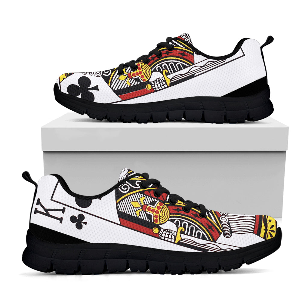 King Of Clubs Playing Card Print Black Sneakers