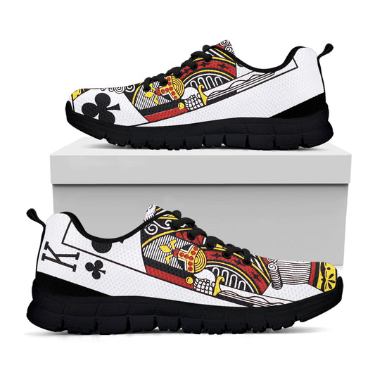 King Of Clubs Playing Card Print Black Sneakers