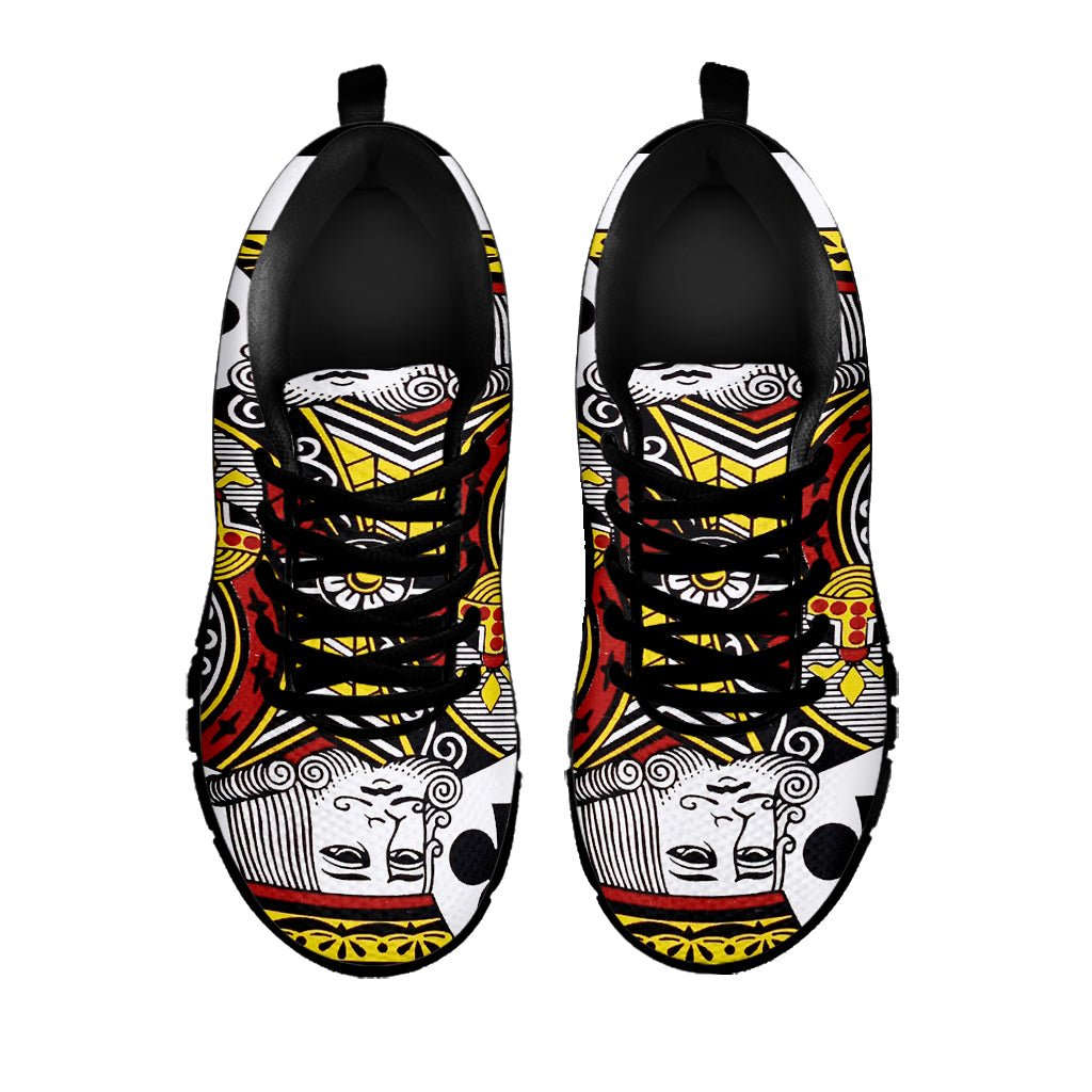 King Of Clubs Playing Card Print Black Sneakers