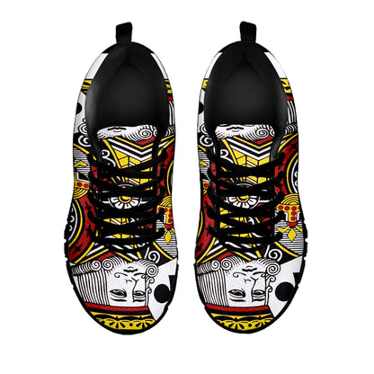 King Of Clubs Playing Card Print Black Sneakers