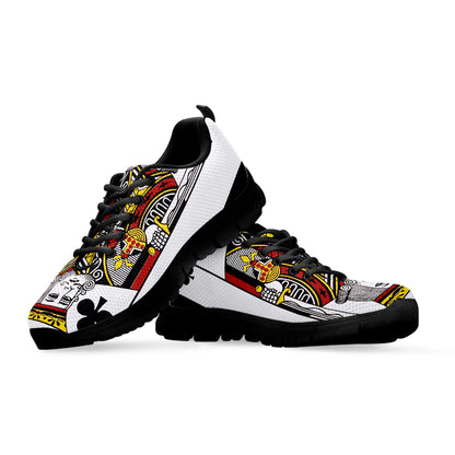 King Of Clubs Playing Card Print Black Sneakers