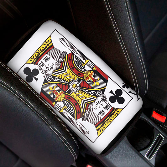 King Of Clubs Playing Card Print Car Center Console Cover