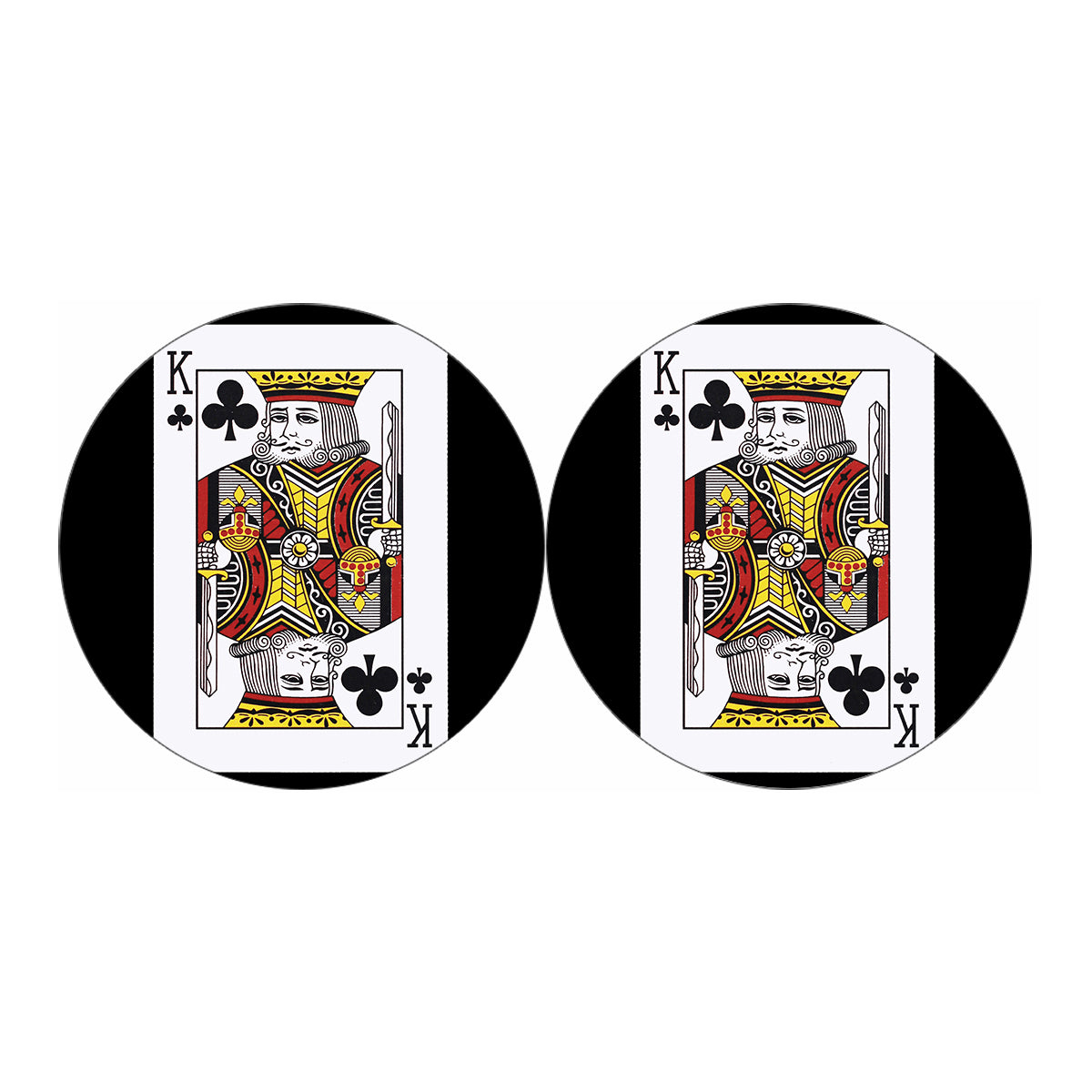 King Of Clubs Playing Card Print Car Coasters